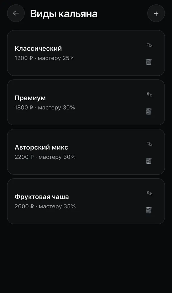 Виды кальяна: цена и доля мастера у каждого